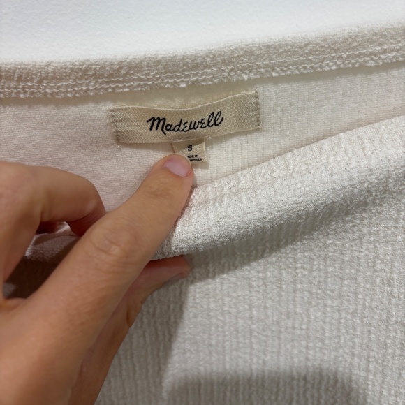 Madewell Crepe Square-Neck Puff-Sleeve Top | Antique Cream | Size S | Perfect Co - Picture 2 of 3